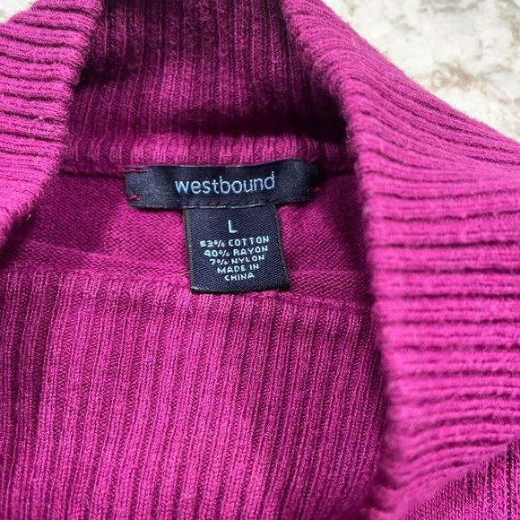 Westbound Dark Pink/Maroon Turtleneck Sweater - Picture 5 of 5